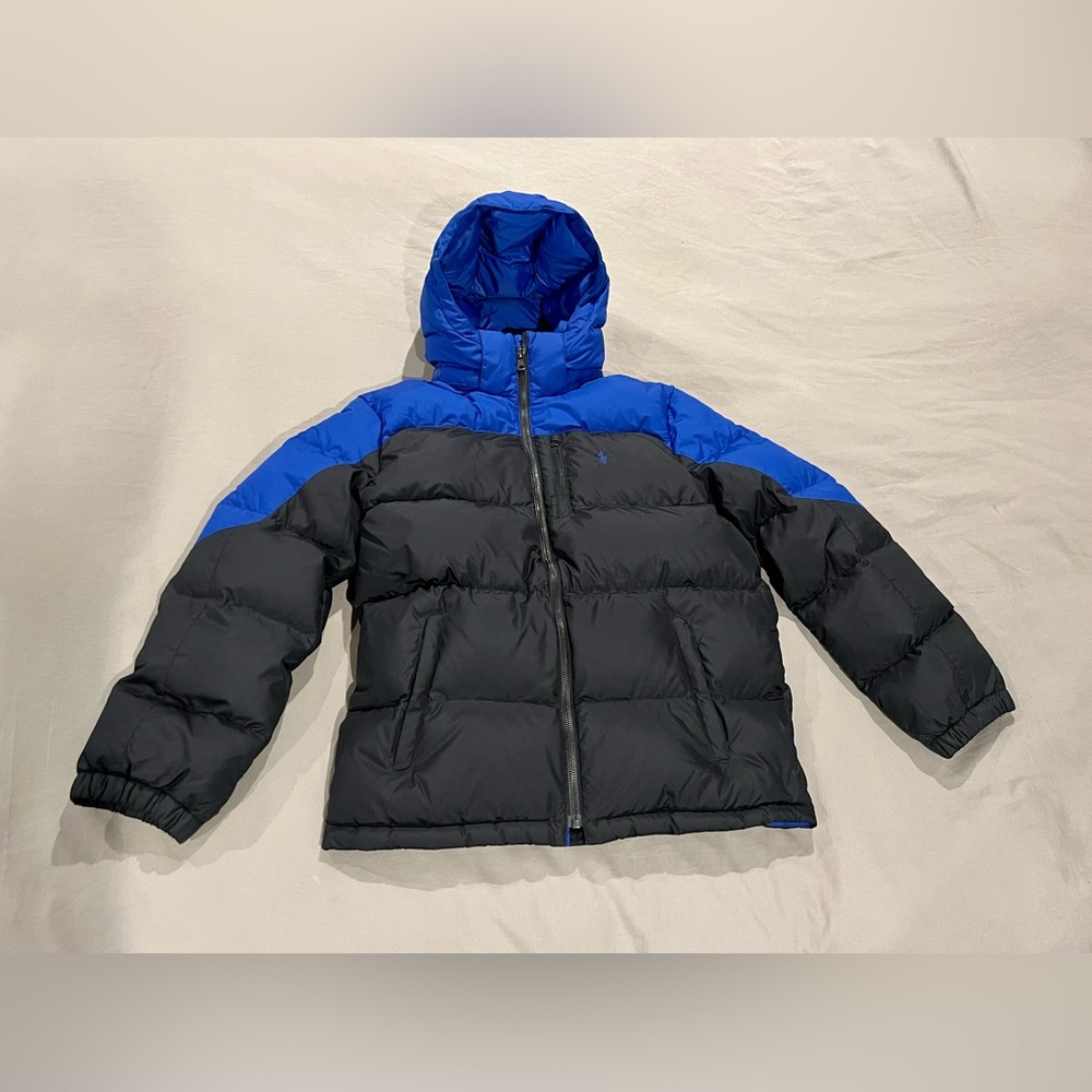 NEW Ralph Lauren Black/Royal Blue Down Jacket (BOY)